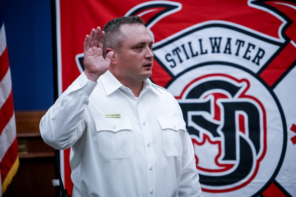 Helmberger officially sworn in as Stillwater's new Fire Chief